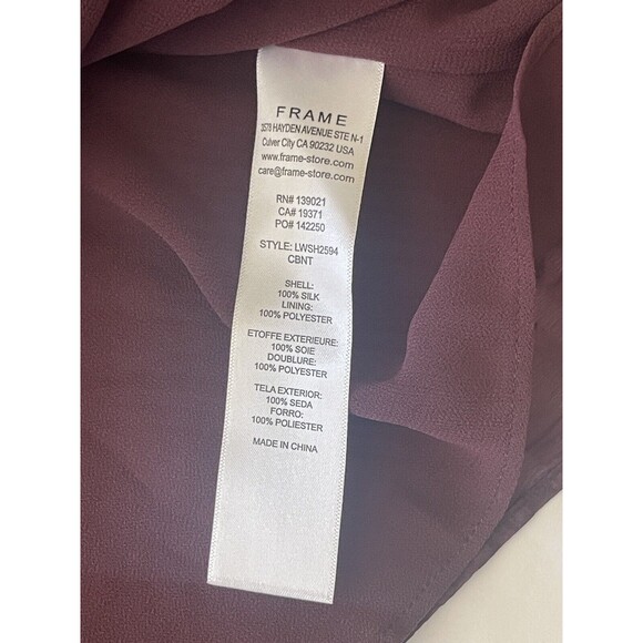 FRAME Draped Textured 100% Silk Halter Top in Cabernet Purple Sz XS NWT - Picture 7 of 8